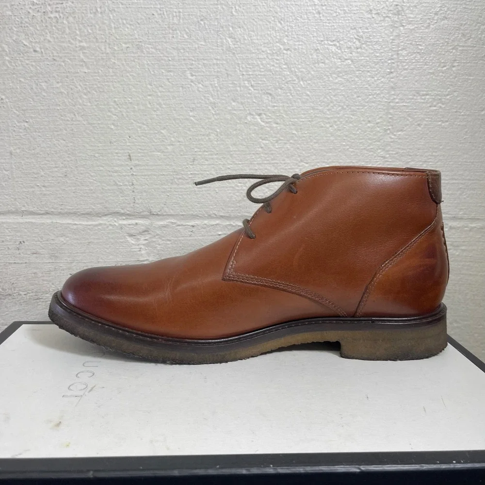 Johnston‎ & Murphy 25-2022 Copeland Brown Leather Chukka Ankle Boots Men's 9 M